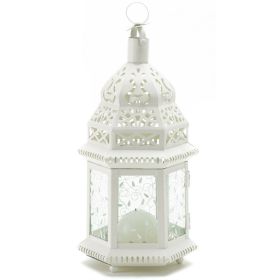 Vine Patterned Glass Garden Lantern - 12.5 inches