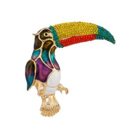 Creative Rhinestone Giant Beak Bird Brooch Vintage