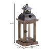 Wood Frame Candle Lantern - 12 inches