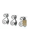 Scrolled Metal Candle Stand Set