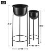 Black Buckets Metal Plant Stand Set