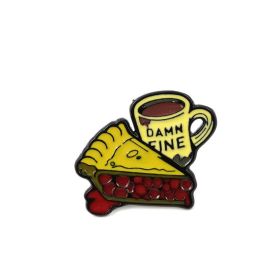 European And American Popular Love Sweet Food Red Bean Cake With Milk Coffee Creative Shape Brooch Ornament Badge Chest