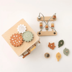 Wooden Five In One Bead Wrapped Multifunctional Treasure Chest