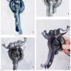 2Pcs Novelty Alien Figurine Wall Hooks Decorative Key Hooks, Antique Silver