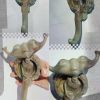 2Pcs Retro Green Alien Figurine Wall Hooks Decorative Key Hooks Room Hangers