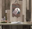 Welcome Sign, Wolf Porch Decor, Resin Slate Plaque, Ready To Hang Decor