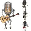 1PC Robot Microphone Creative Glow Model Ornaments Retro Decorations for playing guitar Desk lamp Home Decor Crafts