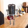 1PC Robot Microphone Creative Glow Model Ornaments Retro Decorations for playing guitar Desk lamp Home Decor Crafts