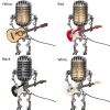 1PC Robot Microphone Creative Glow Model Ornaments Retro Decorations for playing guitar Desk lamp Home Decor Crafts
