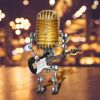 1PC Robot Microphone Creative Glow Model Ornaments Retro Decorations for playing guitar Desk lamp Home Decor Crafts