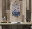 Welcome Sign, Dragonfly Porch Decor, Resin Slate Plaque, Ready To Hang Decor