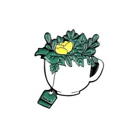 Men And Women Creativity Green Plant Shape Alloy Brooch