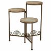 Folding Wood-Top Multi-Level Plant Stand