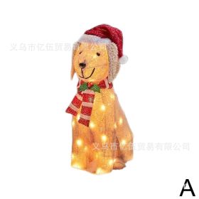 New Christmas Dog Lighting Chain Courtyard Decoration LED Lights Christmas Scene Layout Decoration Ornaments (Option: Christmas Dog 02)
