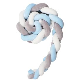 Knotted Long Pillow Three-strand Twist Spandex Bed Fence Baby (Option: Gray White Small Sky Blue-100cm)