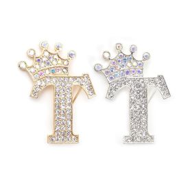 Fashion English Letter Brooch Creative Clothing Accessories (Option: Silver-T)