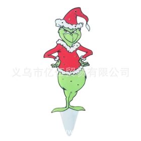 New Christmas Dog Lighting Chain Courtyard Decoration LED Lights Christmas Scene Layout Decoration Ornaments (Option: Grinch B)