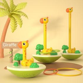 TUmbler Animal Rainbow Ring Baby Early Education Puzzle 3-6 Years Old Parent-child Interaction Toys (Option: Yellow Deer Style 9 Rings)