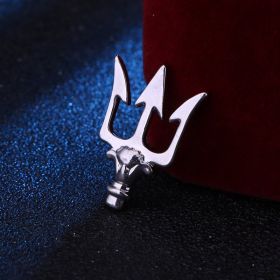 British Style Trident Suit Brooch Male Mini Small Brooch (Color: Silver)
