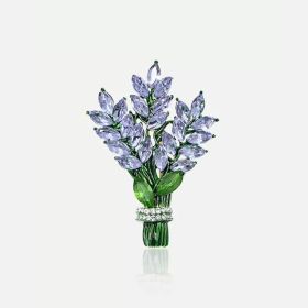Women's Temperament Fashion Lavender Shape Brooch (Option: Light purple)