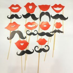 Hand Holding Wedding Funny Photography Props Paper Beard (Option: Beard Lips-Free Size)