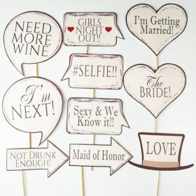 Hand Holding Wedding Funny Photography Props Paper Beard (Option: Asian White Wedding-Free Size)