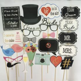 Hand Holding Wedding Funny Photography Props Paper Beard (Option: 22 Piece Wedding-Free Size)