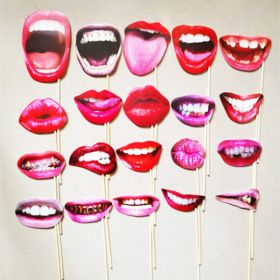 Hand Holding Wedding Funny Photography Props Paper Beard (Option: Black Teeth-Free Size)