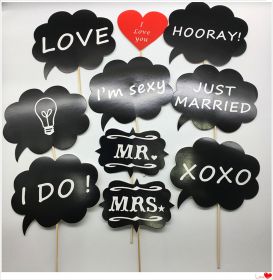 Hand Holding Wedding Funny Photography Props Paper Beard (Option: Wedding Black Card-Free Size)