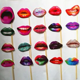 Hand Holding Wedding Funny Photography Props Paper Beard (Option: Lip Makeup-Free Size)