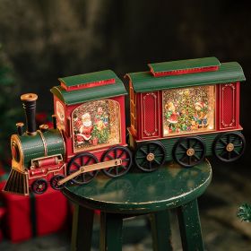 Christmas Train Music Box Snow Crystal Ball Children's Toys (Option: Train Double Section)