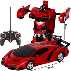 One Click Deformation Remote Control Car RC (Option: Red-Ordinary battery)