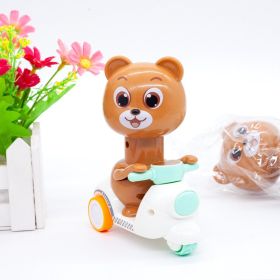 Press Small Yellow Duck Rooster And Dog Pig Cow Panda Card Motorcycle Children's Toy (Option: Bear)