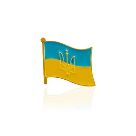 Europe And The United States New Amazon Wish Express Ukrainian Flag Brooch Badge (Option: CC535)