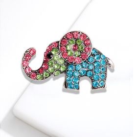 Full Diamond Elephant Brooch Cute Animal (Option: YNCP1602 Blue Diamond)