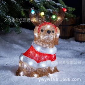 New Christmas Dog Lighting Chain Courtyard Decoration LED Lights Christmas Scene Layout Decoration Ornaments (Option: Christmas Dog 04)