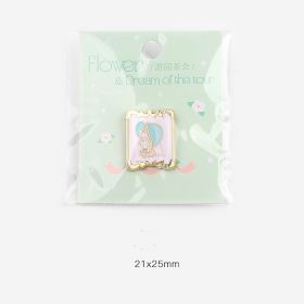 Metal Emblem Flower And Dream Tour Retro Girl Breastpin (Option: Garden Tea Party)