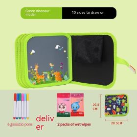 10-sided Children's Early Education Picture Book Double-sided Graffiti Drawing Board (Option: Green Dinosaur Style)