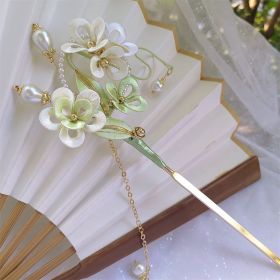 Non-legacy Flower-wrapped Hairpin Finished Product Creative Antique Hair Plate Handmade Jewelry Hanfu Cheongsam Ming Brooch (Option: Photo color-Hairpin)