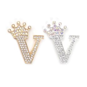 Fashion English Letter Brooch Creative Clothing Accessories (Option: Silver-V)