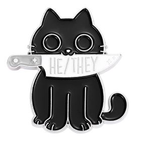 Alloy Letters Series Brooches Cartoon Black Cat (Option: XZ6641)
