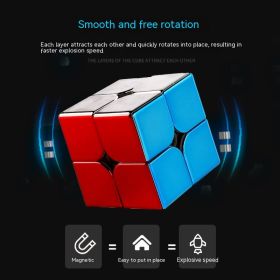 Electroplating Third-order Magnetic Plastic Cube Professional Toy (Option: 2nd Order Magnetic Force)