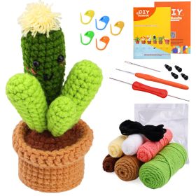 Crocheted Material Package Wool Crocheted Handmade Potted Flowers (Option: Thousand Heavy Mountains-Material Package English Video)