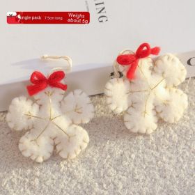 Material Ankle Bite Christmas Poison Pendant (Option: Wool Snowflake White)