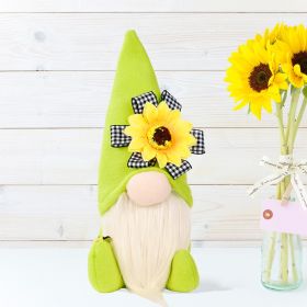 Decumbent Corydalis Tuber Face Doll Autumn Color Doll Ornaments (Option: Sitting Sunflower Doll Green)