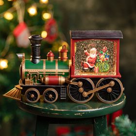 Christmas Train Music Box Snow Crystal Ball Children's Toys (Option: Train Single Section)