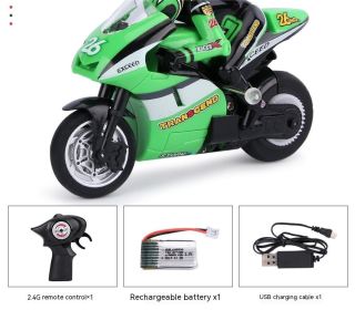 Jumping Remote Control Rechargeable Motorcycle Toy (Option: Green Motorcycle)