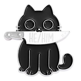 Alloy Letters Series Brooches Cartoon Black Cat (Option: XZ6643)