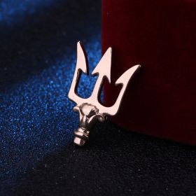 British Style Trident Suit Brooch Male Mini Small Brooch (Color: Gold)
