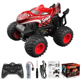 Music Light Remote Control 360 Degrees Rotary Dinosaur Head Shark Head Children's Toy Car (Option: T202 Red-120)